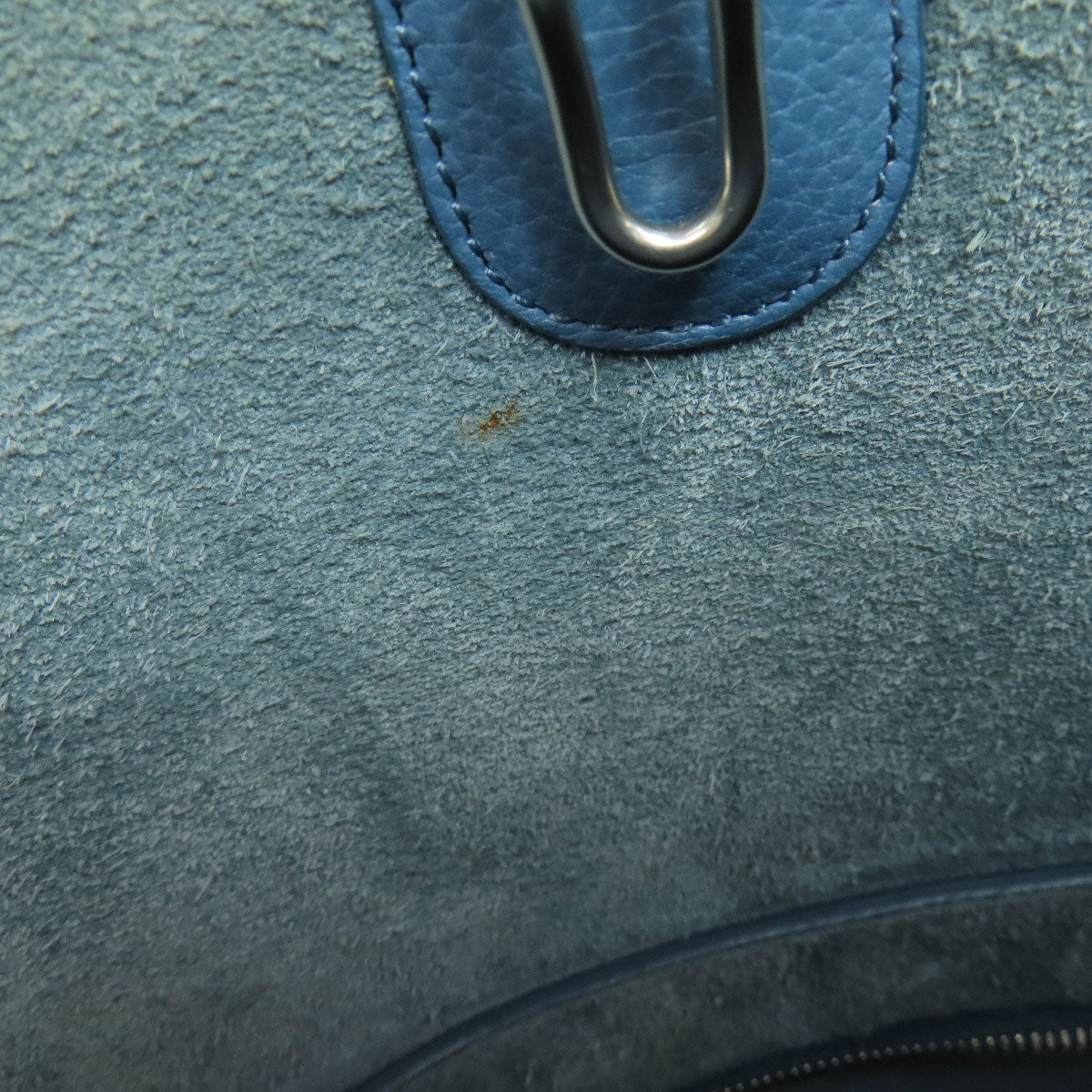CELINE Shoulder Bag Calfskin blue Sangle Bucket Small