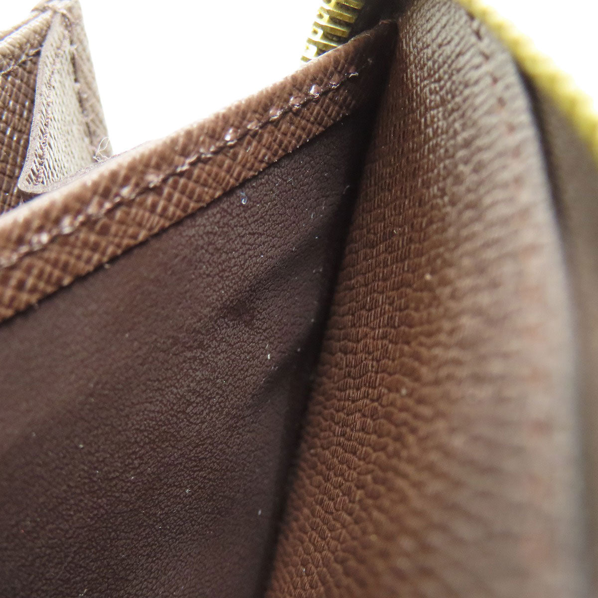 LOUIS VUITTON Long Wallet Purse N60015 Damier canvas Brown Zippy wallet old