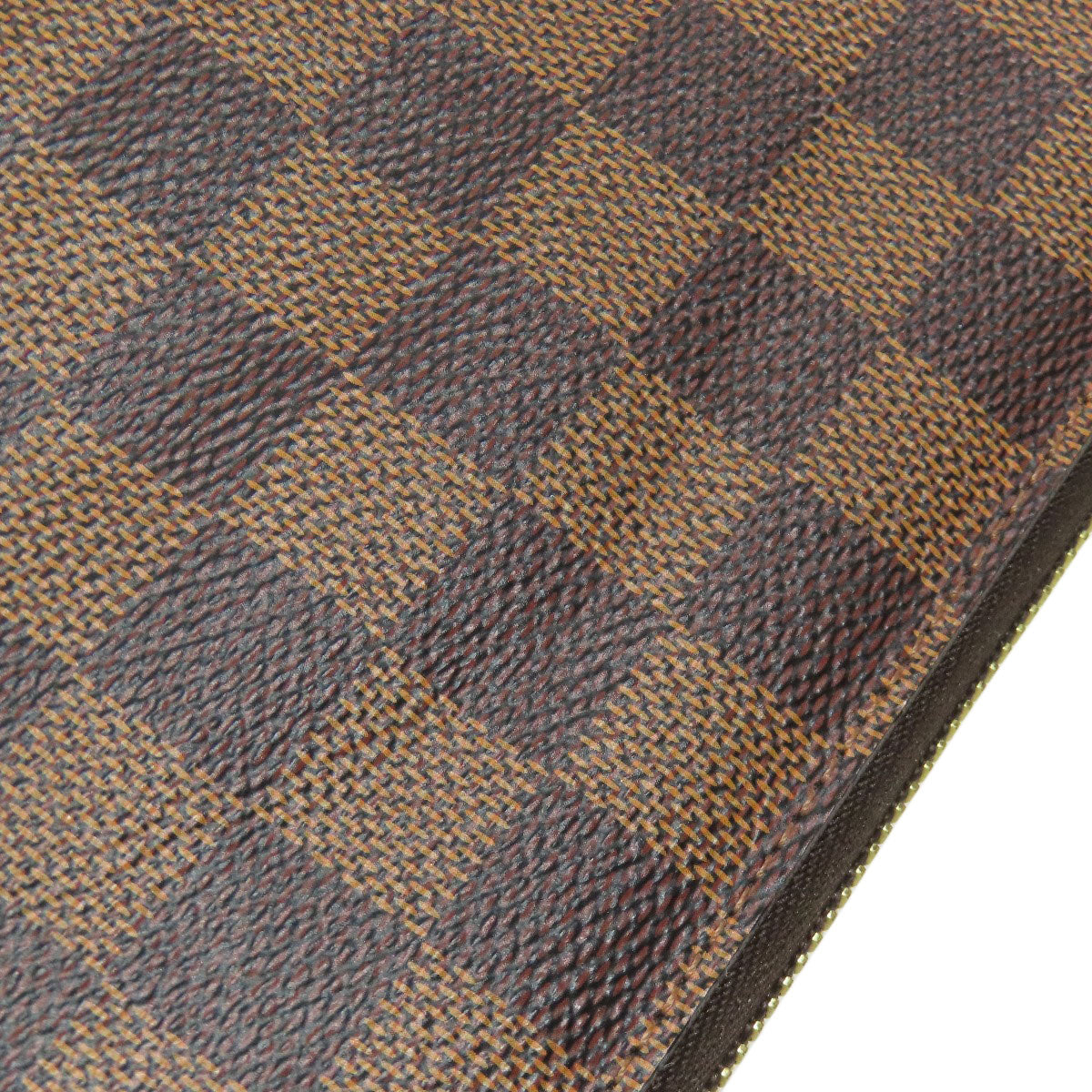LOUIS VUITTON Long Wallet Purse N60015 Damier canvas Brown Zippy wallet old