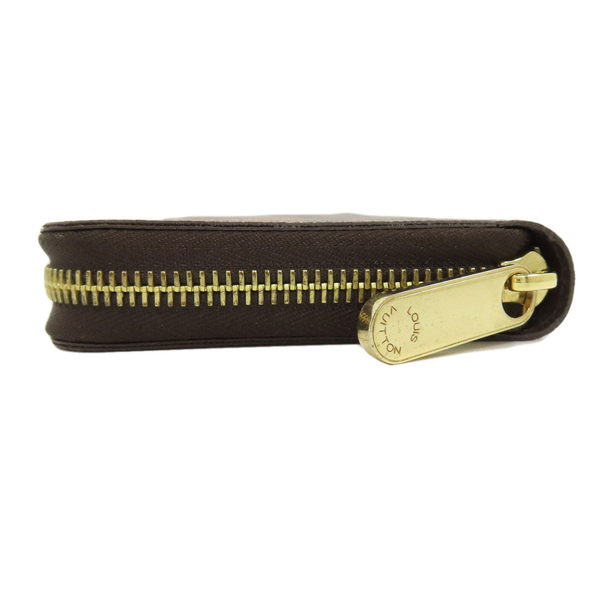 LOUIS VUITTON Long Wallet Purse N60015 Damier canvas Brown Zippy wallet old