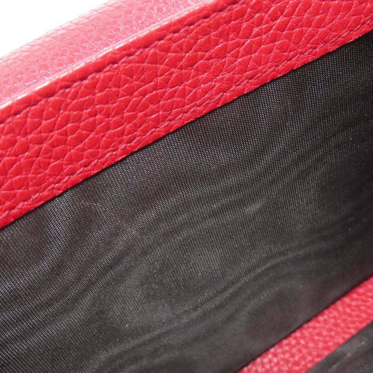GUCCI Long Wallet Purse 401232 leather Red GG Marmont Chain Wallet Women Used Authentic