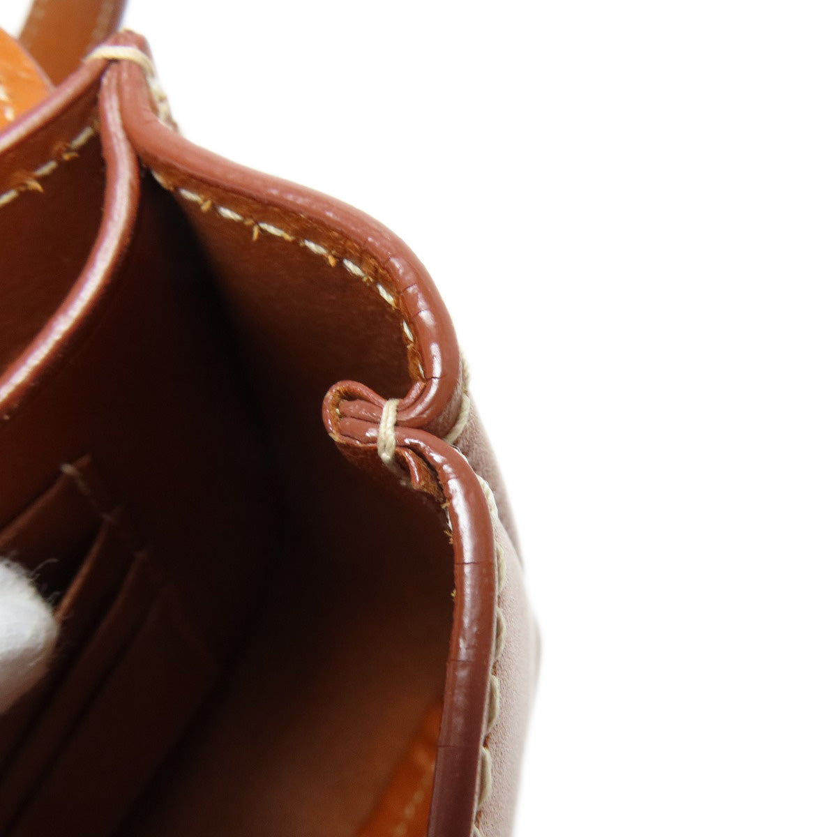 SAINT LAURENT Shoulder Bag leather Brown logo Women Used Authentic