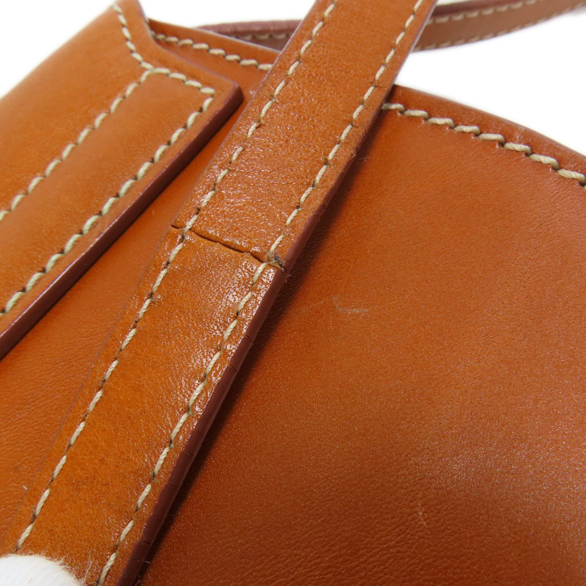 SAINT LAURENT Shoulder Bag leather Brown logo Women Used Authentic