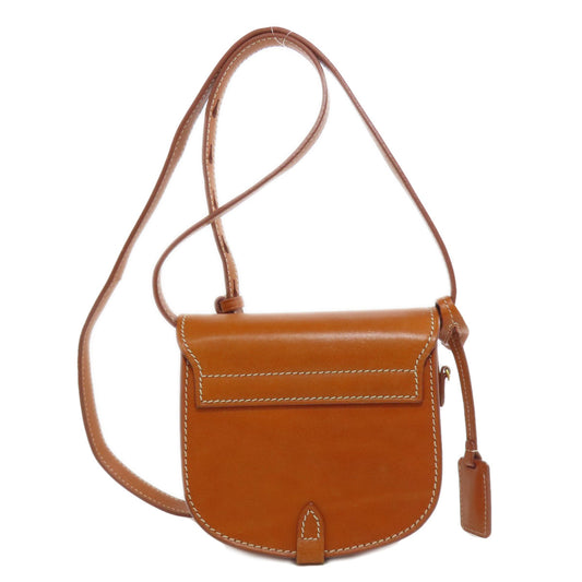 SAINT LAURENT Shoulder Bag leather Brown logo Women Used Authentic