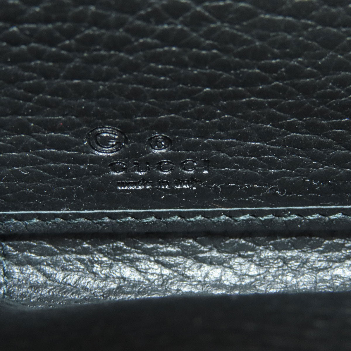GUCCI Long Wallet Purse 449347 leather black Interlocking G Women Used Authentic