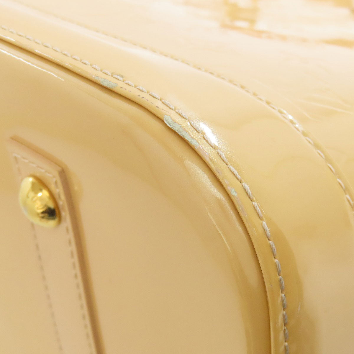 LOUIS VUITTON Handbag M91610 Vernis yellow Alma MM Women Used Authentic