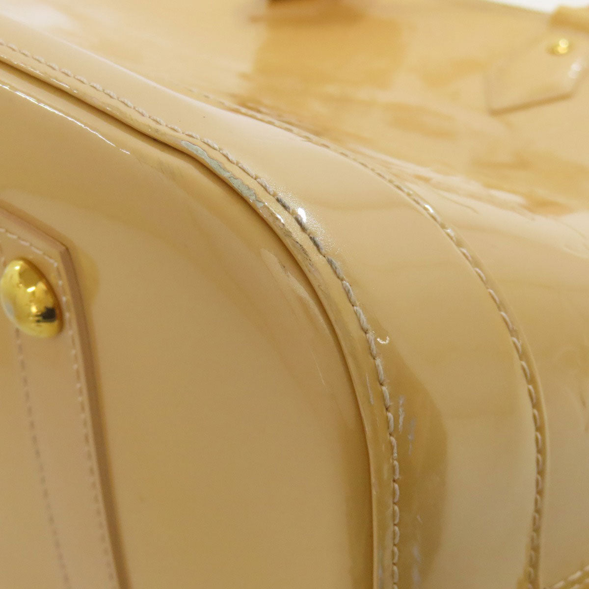 LOUIS VUITTON Handbag M91610 Vernis yellow Alma MM Women Used Authentic