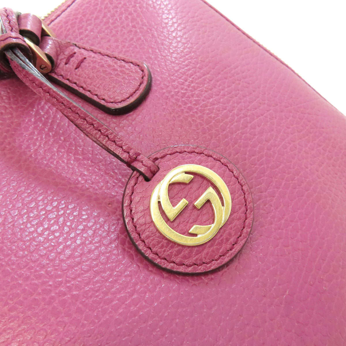 GUCCI Tote Bag 391987 leather pink 2WAY Women Used Authentic
