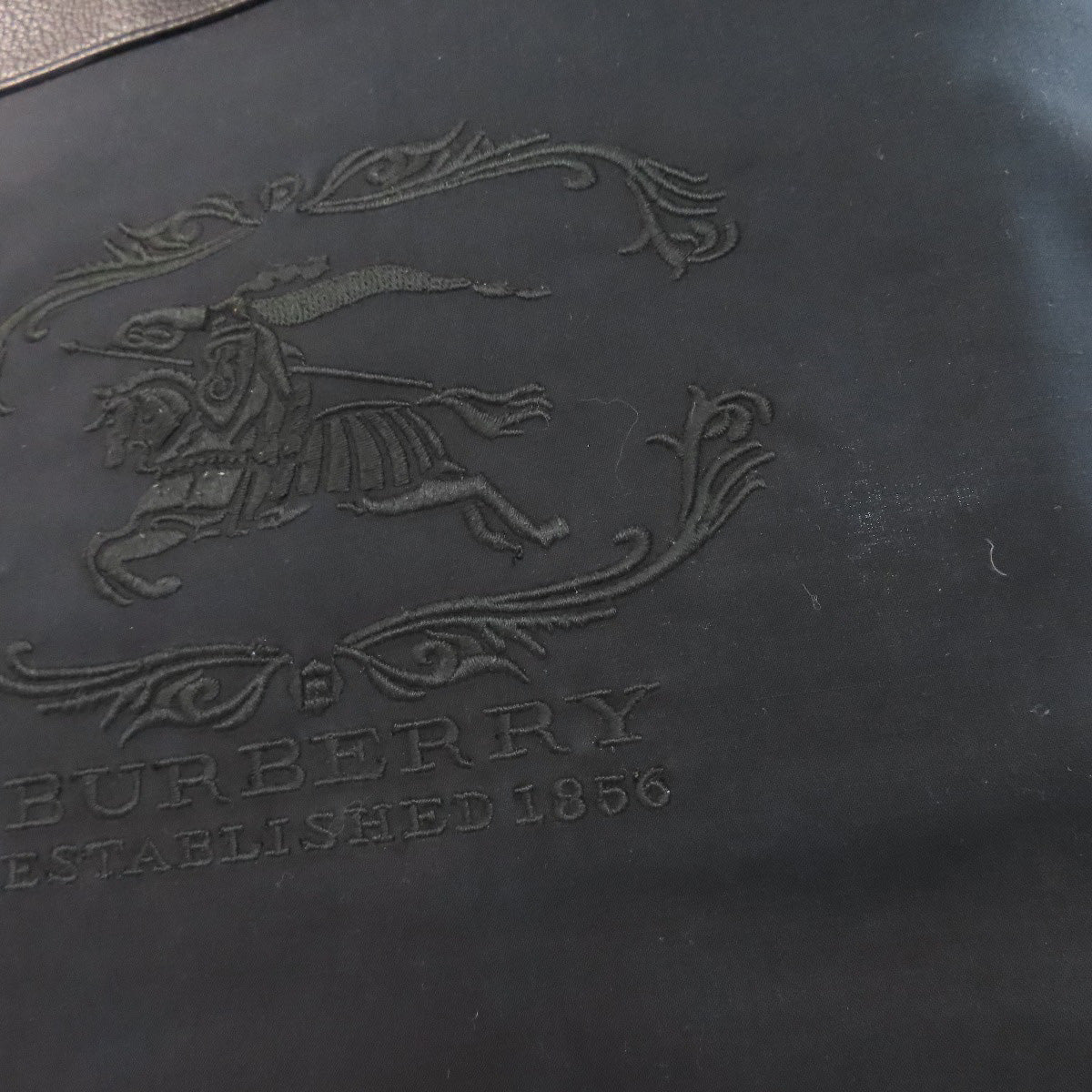 BURBERRY Tote Bag canvas black logo Women Used Authentic