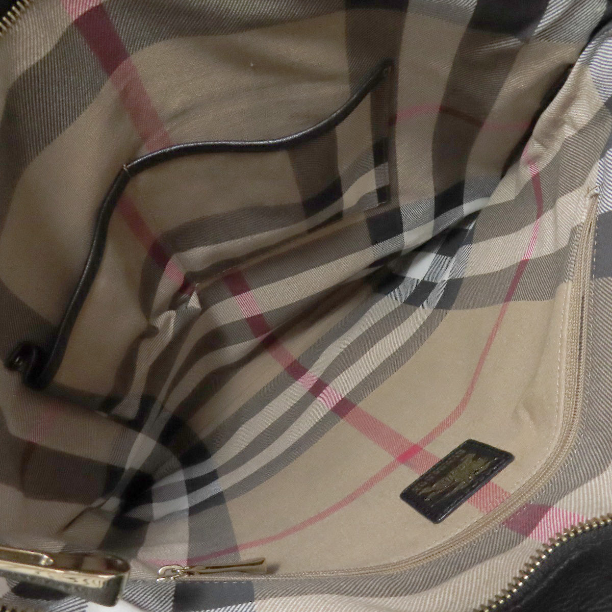 BURBERRY Tote Bag canvas black logo Women Used Authentic