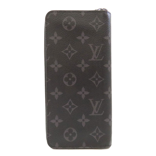 LOUIS VUITTON Long Wallet Purse M62295 Monogram Eclipse black Zippy Wallet Vertical mens Used Authentic
