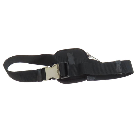 PRADA Hip bag Nylon black logoMetal Women Used Authentic