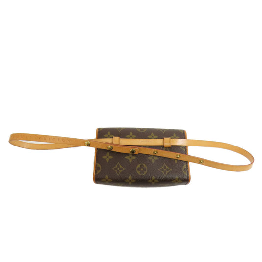 LOUIS VUITTON Hip bag M51855 Monogram canvas Brown Pochette Florentine Women Used Authentic