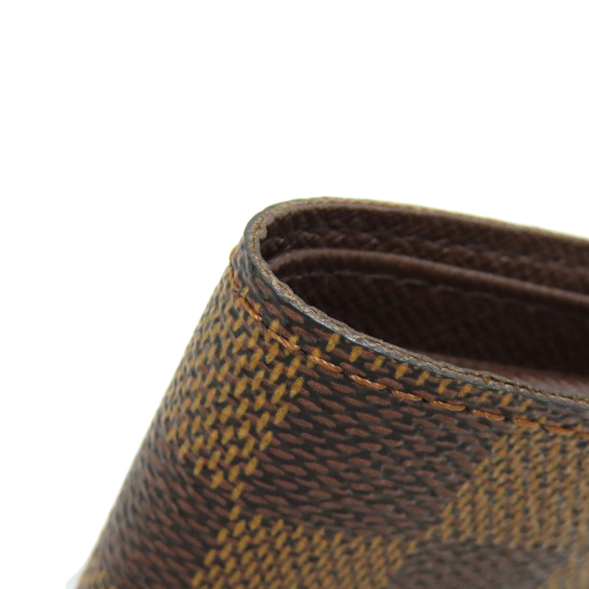 LOUIS VUITTON Bifold Wallet N61675 Damier canvas Brown Portefeuille�EMarco mens Used Authentic