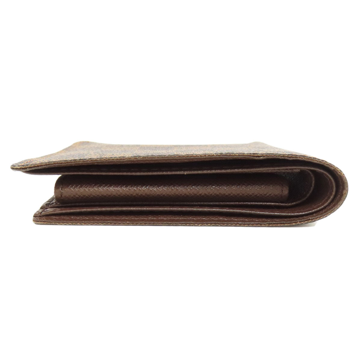 LOUIS VUITTON Bifold Wallet N61675 Damier canvas Brown Portefeuille�EMarco mens Used Authentic