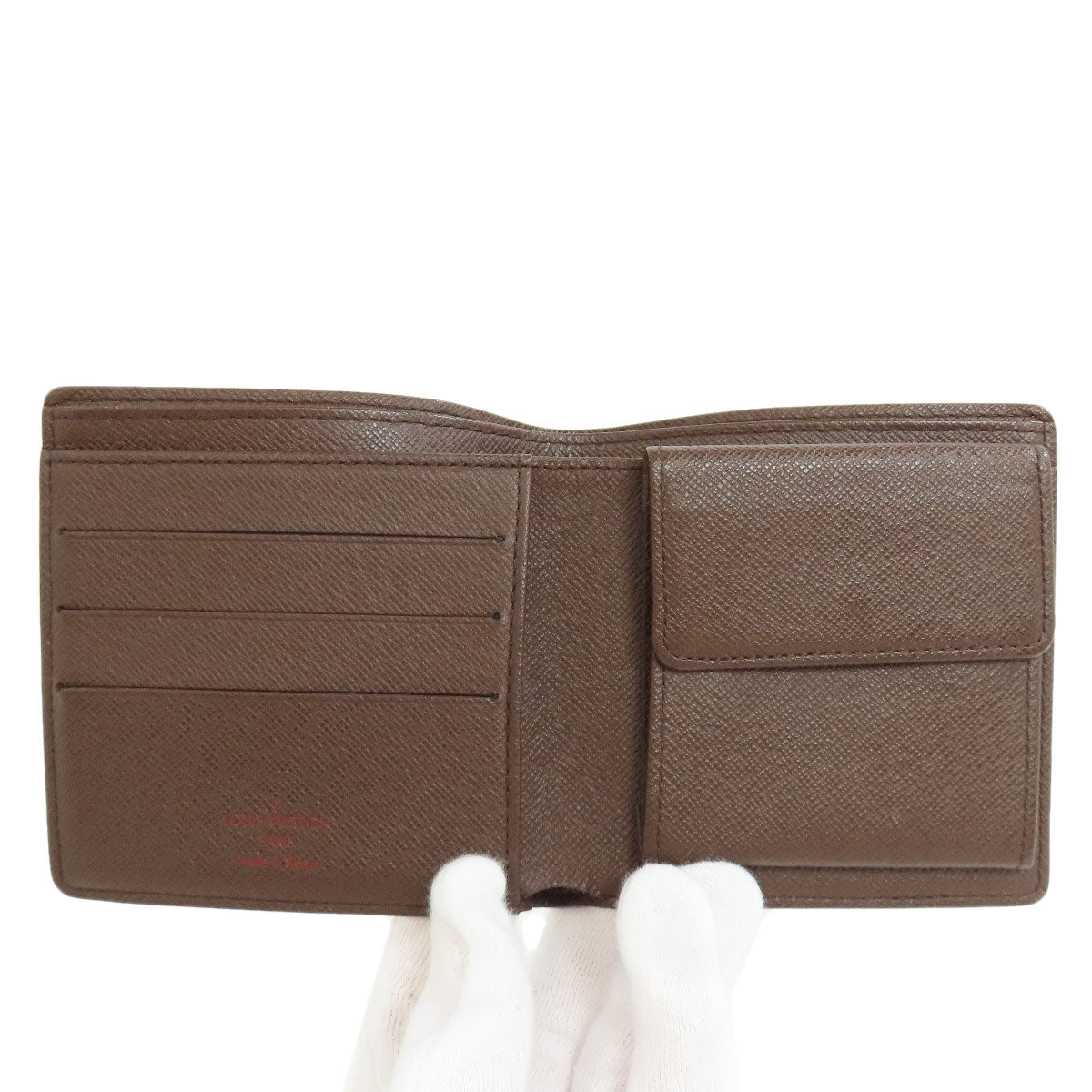 LOUIS VUITTON Bifold Wallet N61675 Damier canvas Brown Portefeuille�EMarco mens Used Authentic