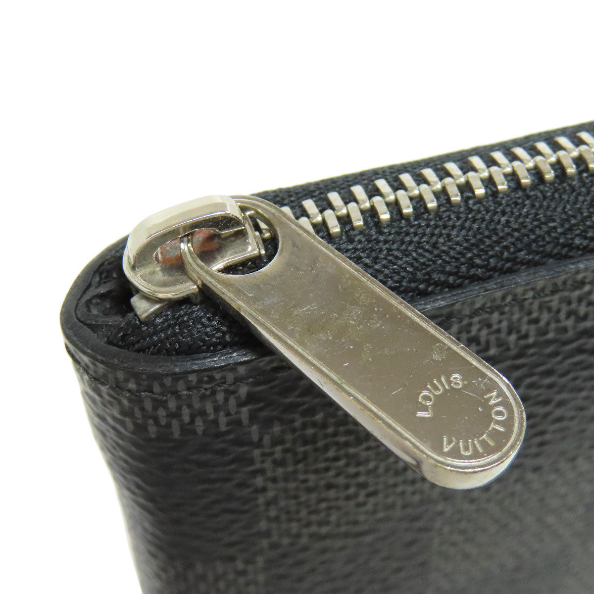 LOUIS VUITTON Coin case N63076 Damier canvas black Zippy coin purse mens(Unisex) Used Authentic