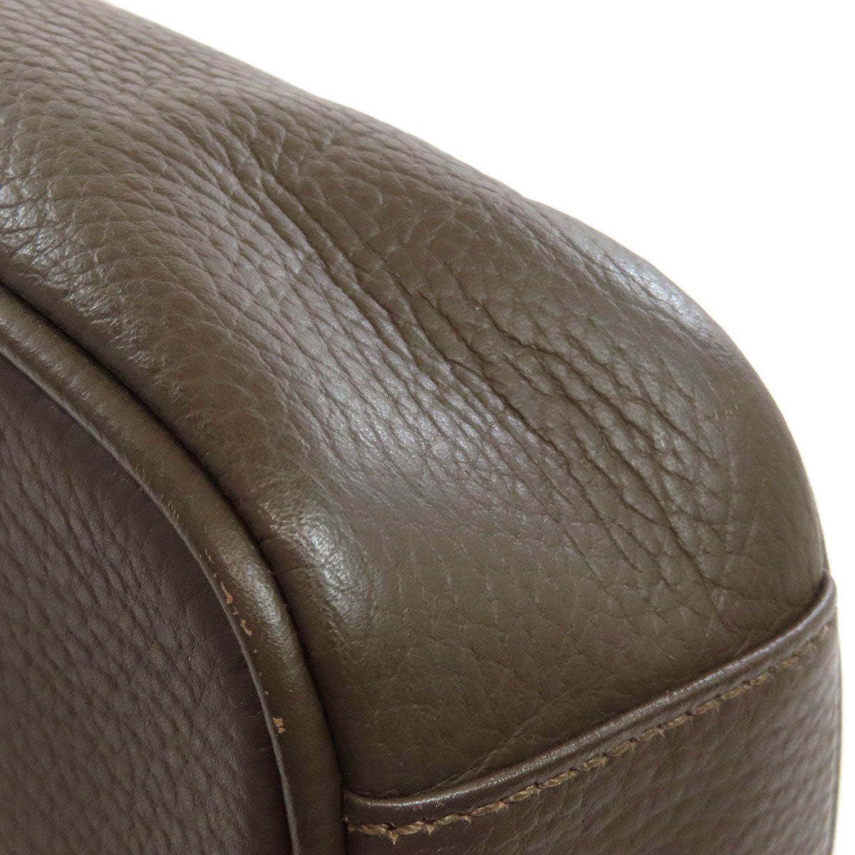 BURBERRY Shoulder Bag leather Brown logo Women Used Authentic