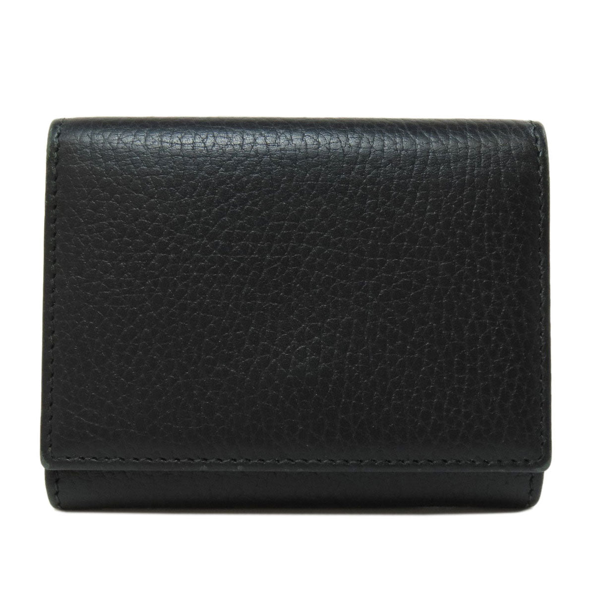 GUCCI Bifold Wallet 474746 leather black GG Marmont Tri-Fold Wallet Women Used Authentic
