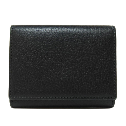 GUCCI Bifold Wallet 474746 leather black GG Marmont Tri-Fold Wallet Women Used Authentic