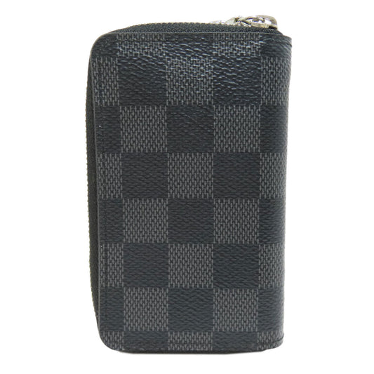 LOUIS VUITTON Coin case N63076 Damier canvas gray Zippy coin purse mens Used Authentic
