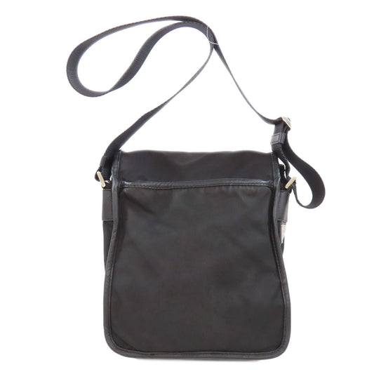 PRADA Shoulder Bag Nylon black logoMetal Women Used Authentic