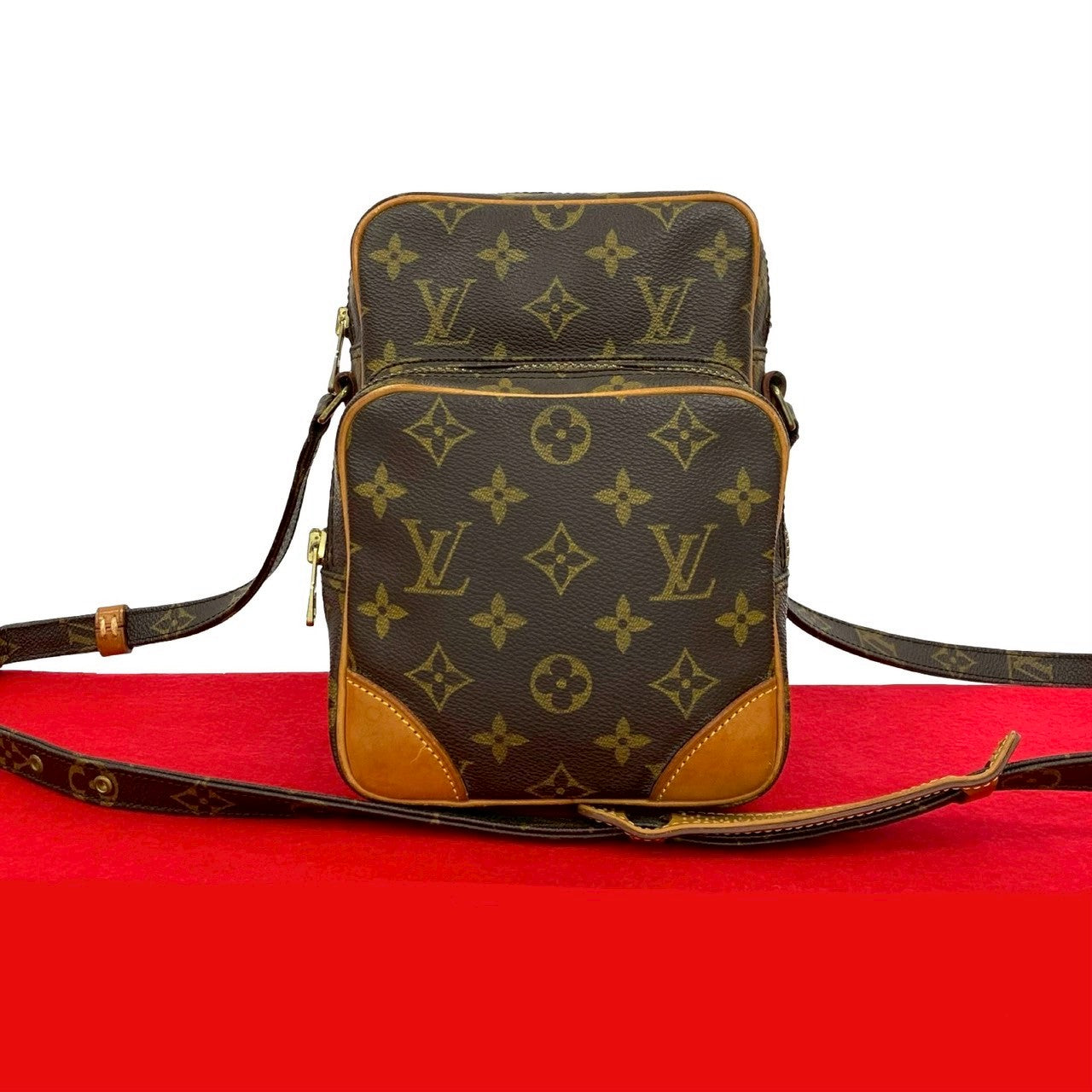 LOUIS VUITTON Shoulder Bag leather Brown Monogram Amazone