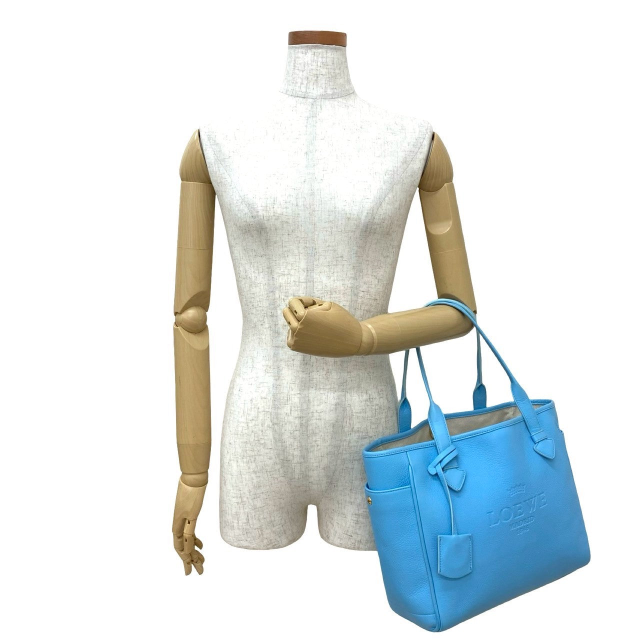 LOEWE Tote Bag leather blue Heritage