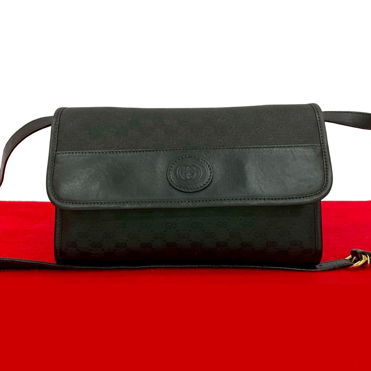 GUCCI Shoulder Bag leather black