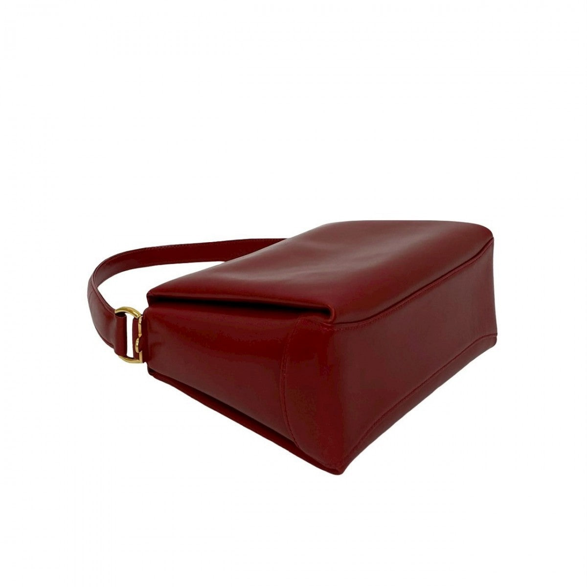 GUCCI Handbag Calfskin Red Bamboo