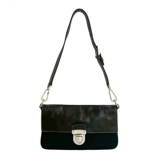 PRADA Shoulder Bag leather black
