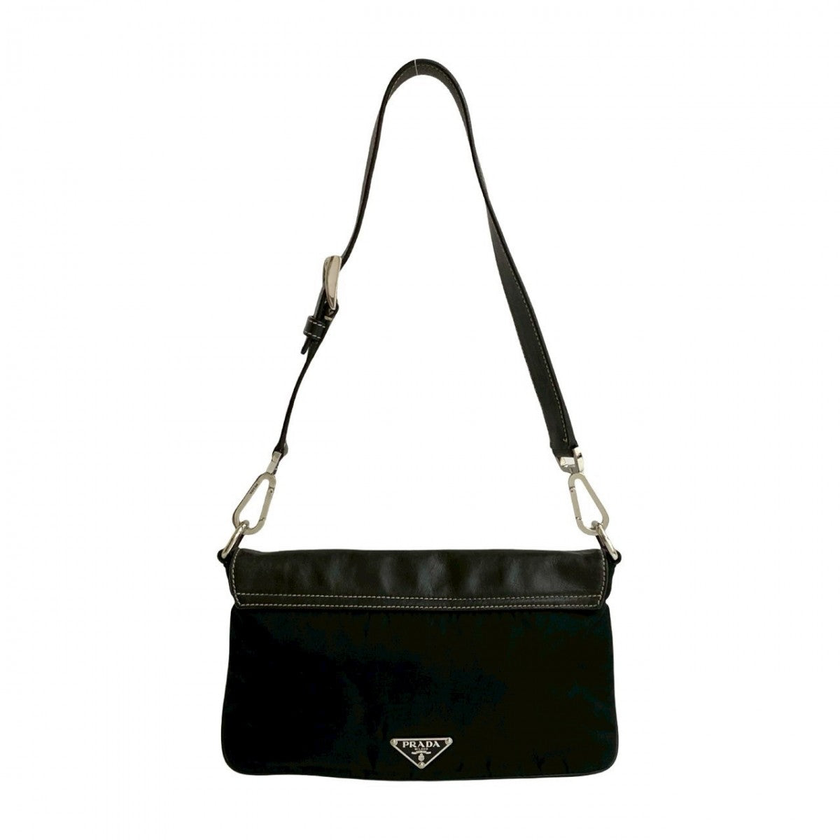 PRADA Shoulder Bag leather black