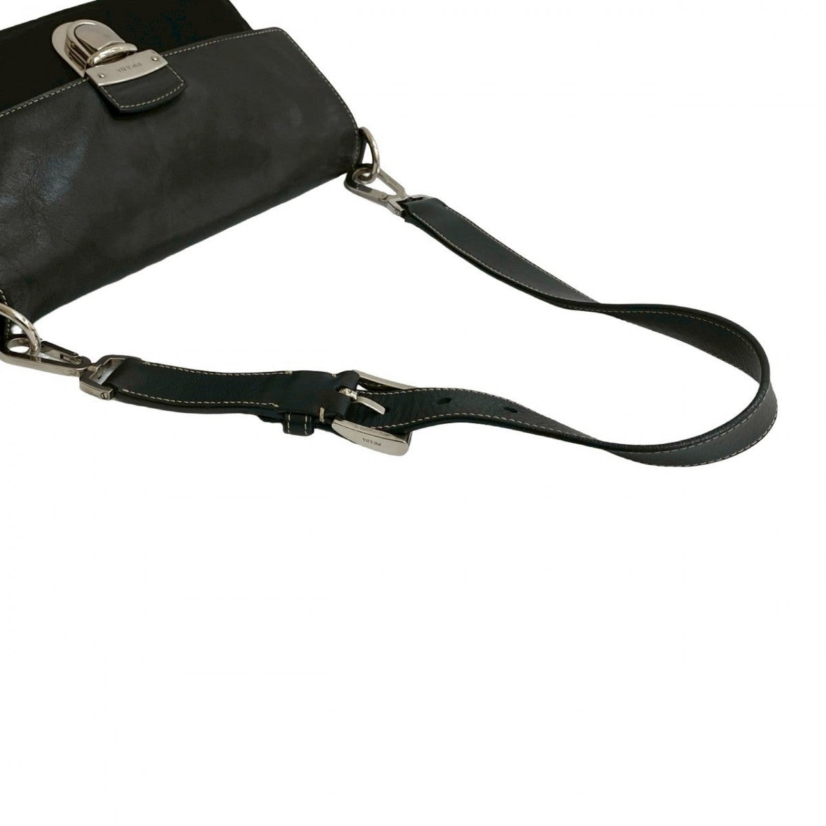 PRADA Shoulder Bag leather black