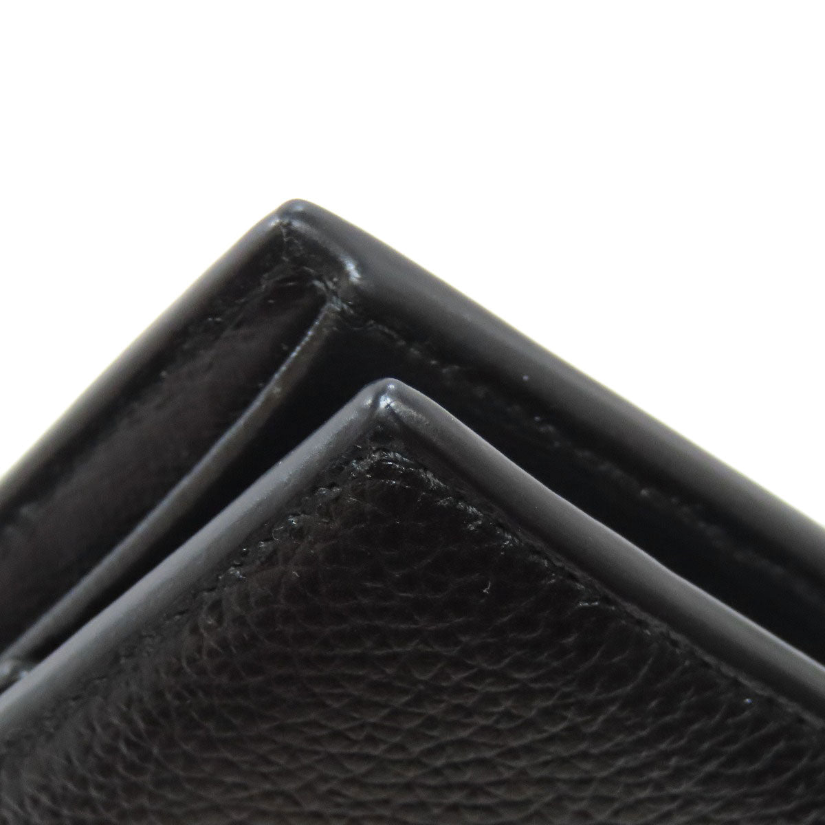 BALENCIAGA Bifold Wallet 594315 leather black logo mens Used Authentic