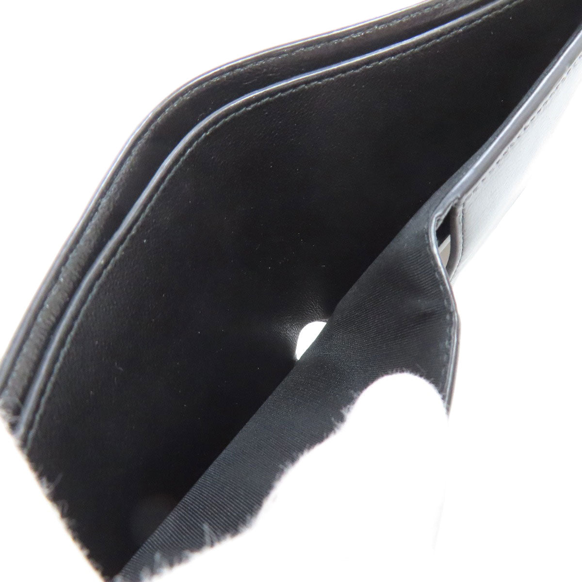 BALENCIAGA Bifold Wallet 594315 leather black logo mens Used Authentic