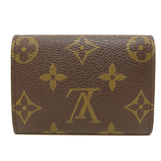LOUIS VUITTON Coin case M61930 Monogram canvas Brown Portonet Plat Women Used Authentic
