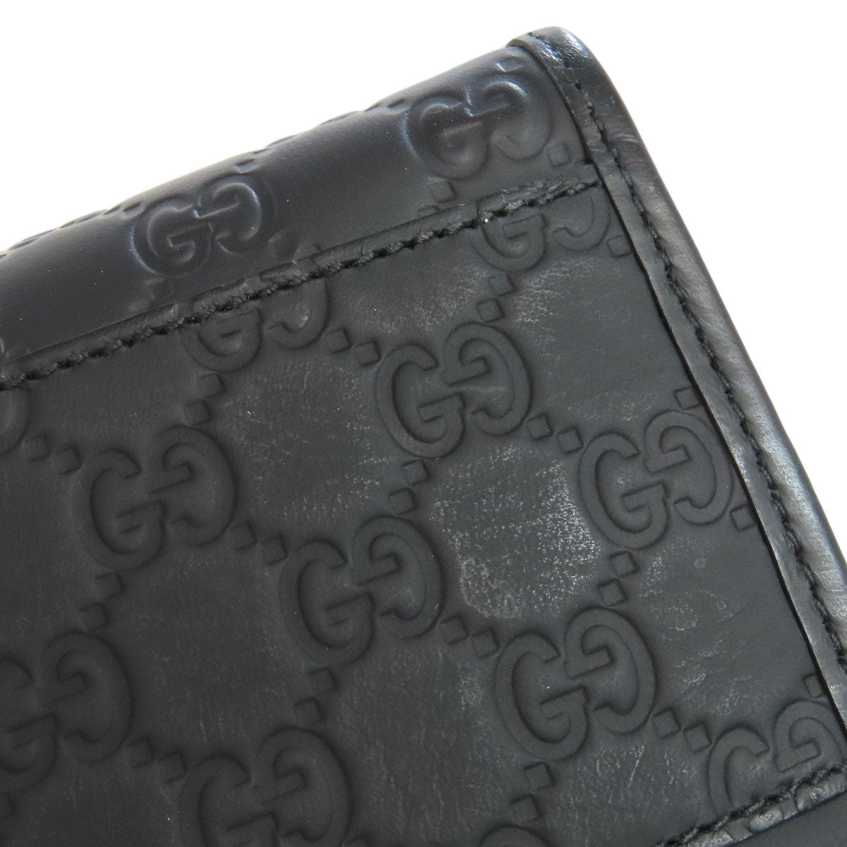 GUCCI Tote Bag 246410 Calfskin black GG Signature Shima Women Used Authentic