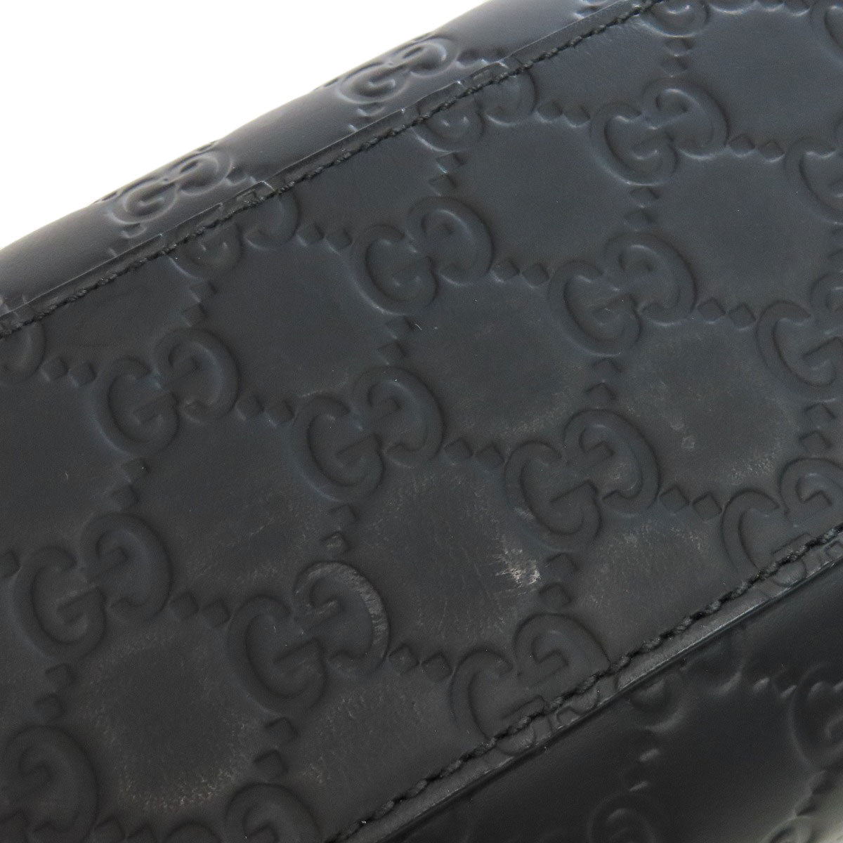 GUCCI Tote Bag 246410 Calfskin black GG Signature Shima Women Used Authentic
