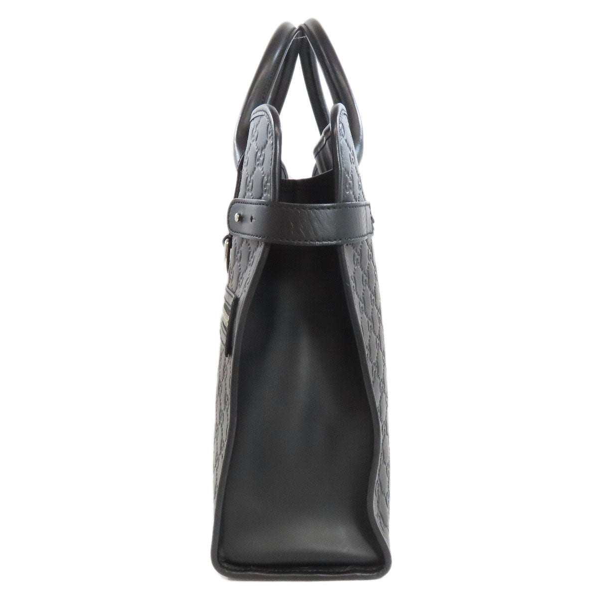 GUCCI Tote Bag 246410 Calfskin black GG Signature Shima Women Used Authentic