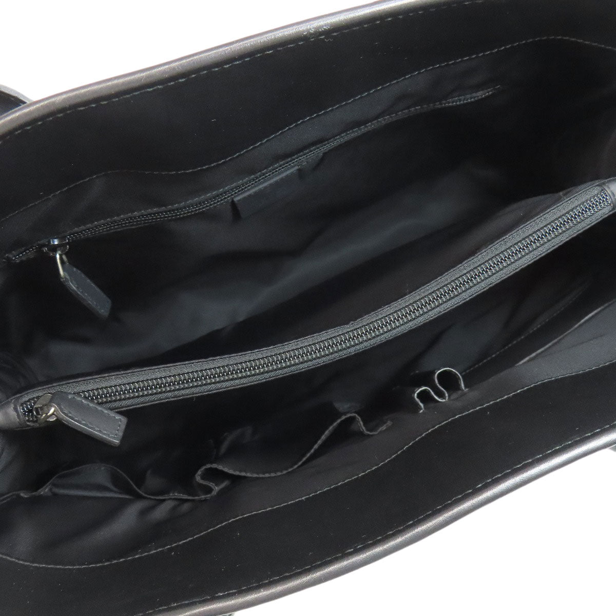 GUCCI Tote Bag 246410 Calfskin black GG Signature Shima Women Used Authentic