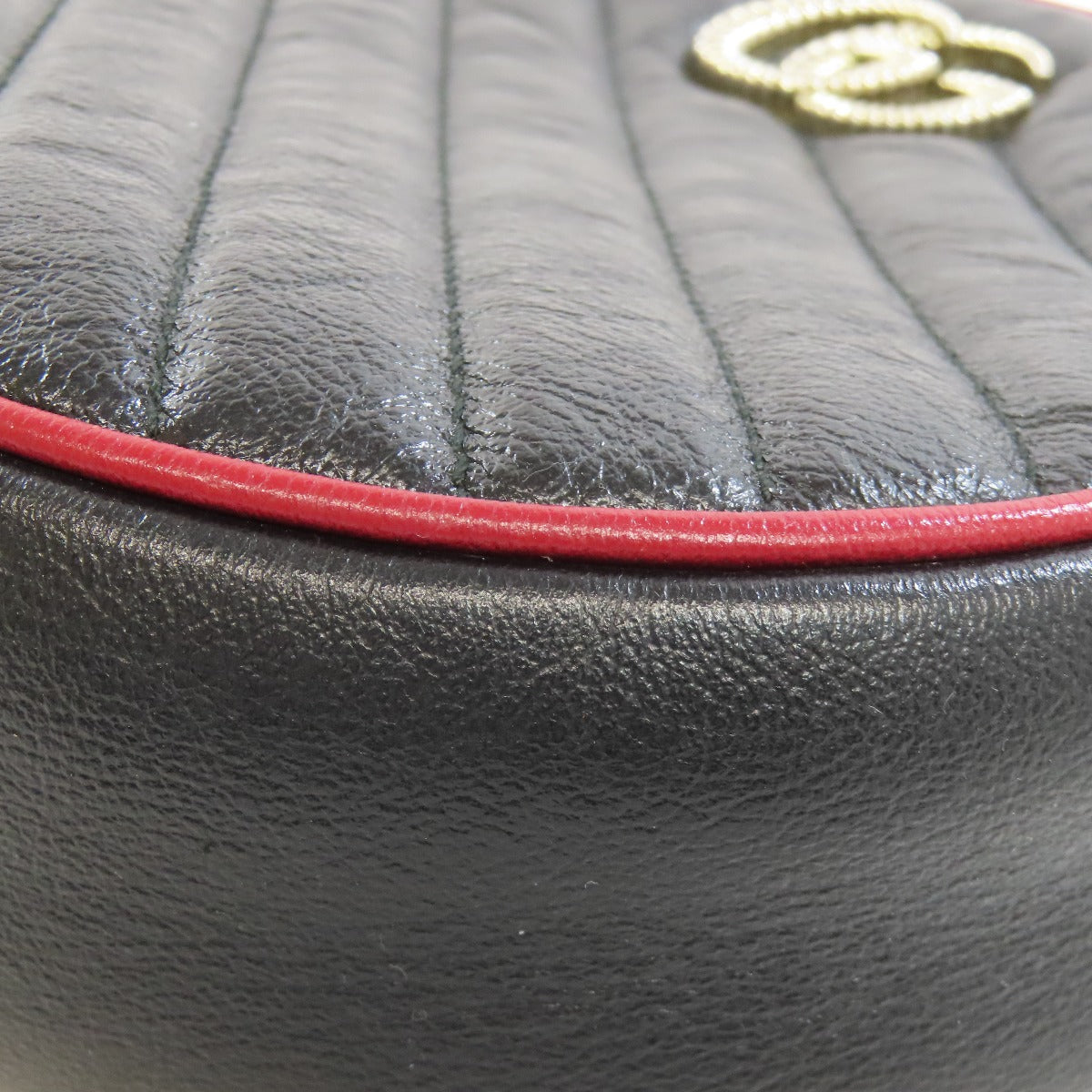 GUCCI Shoulder Bag 550154 leather black Round Chain Shoulder Women Used Authentic