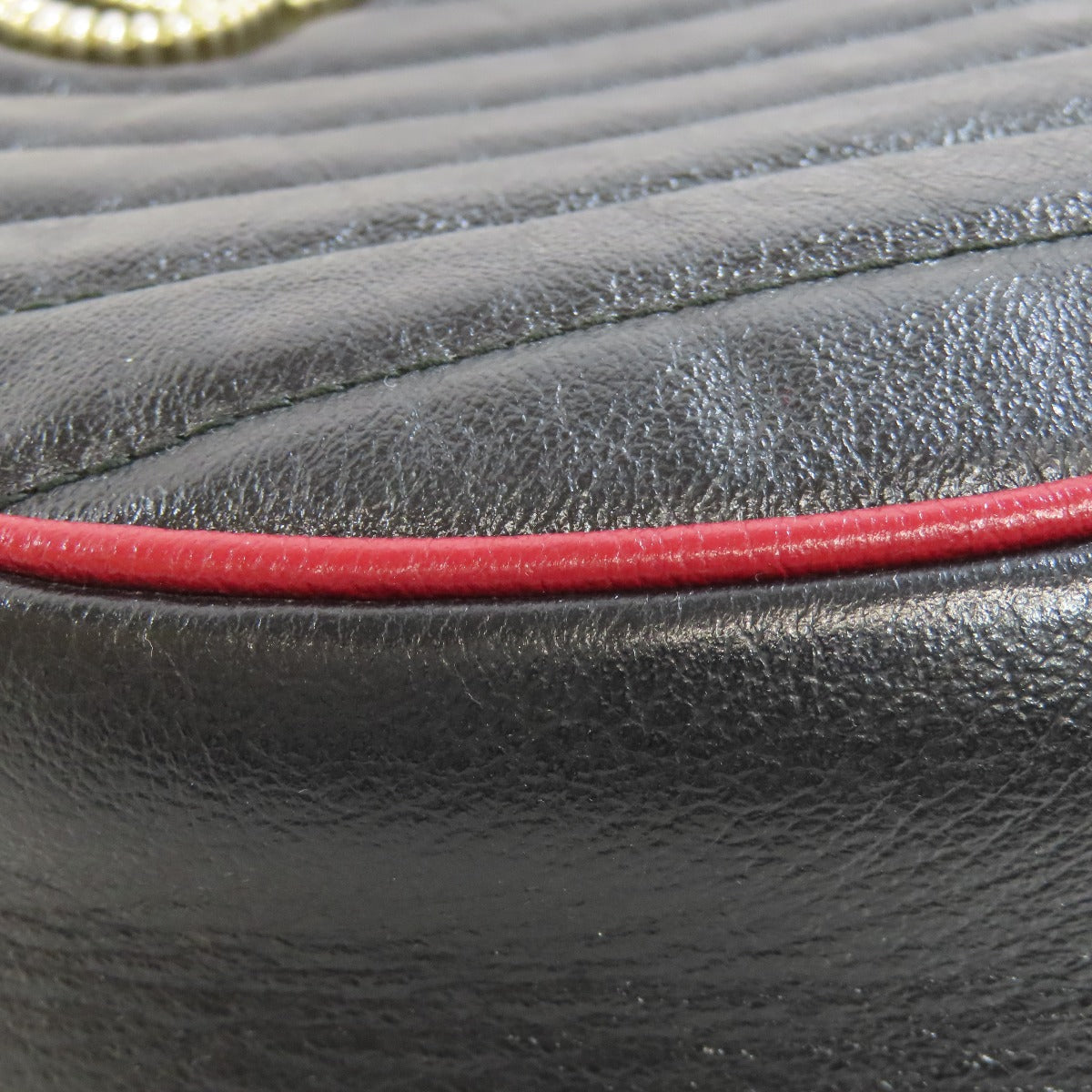 GUCCI Shoulder Bag 550154 leather black Round Chain Shoulder Women Used Authentic