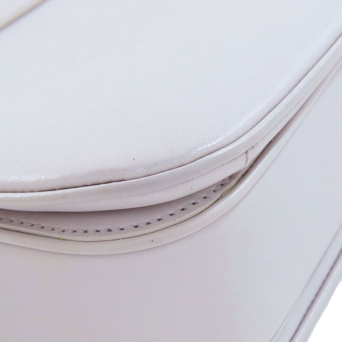 CELINE Shoulder Bag leather gray CMetal Women Used Authentic