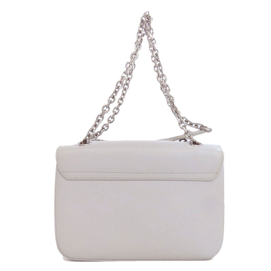 CELINE Shoulder Bag leather gray CMetal Women Used Authentic