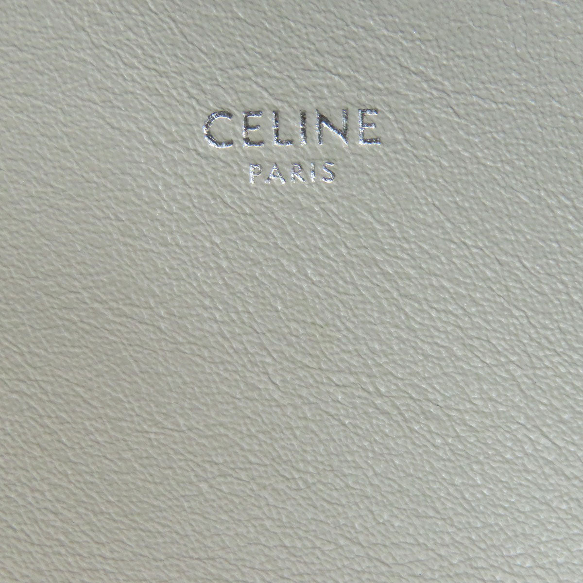 CELINE Shoulder Bag leather gray CMetal Women Used Authentic
