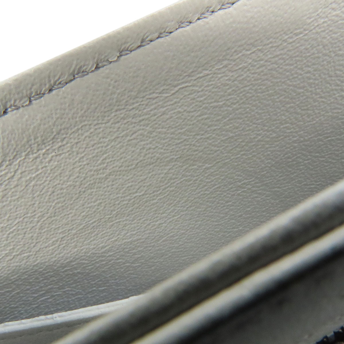 CELINE Shoulder Bag leather gray CMetal Women Used Authentic