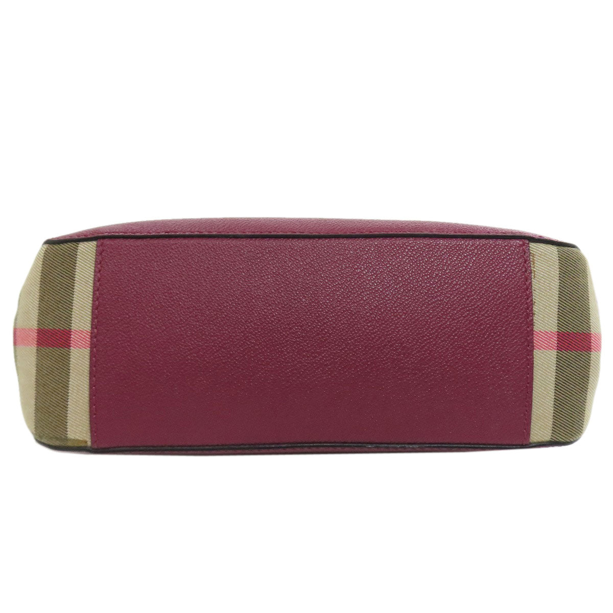 BURBERRY Shoulder Bag leather purple logo Women Used Authentic