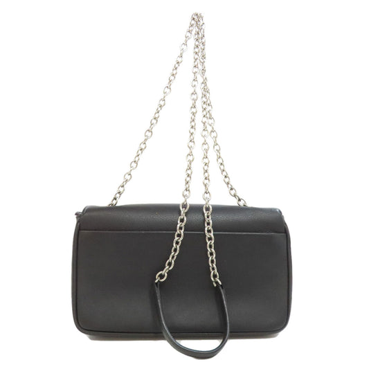 BALENCIAGA Long Wallet Purse 502027 Calfskin black Chain wallet Women Used Authentic