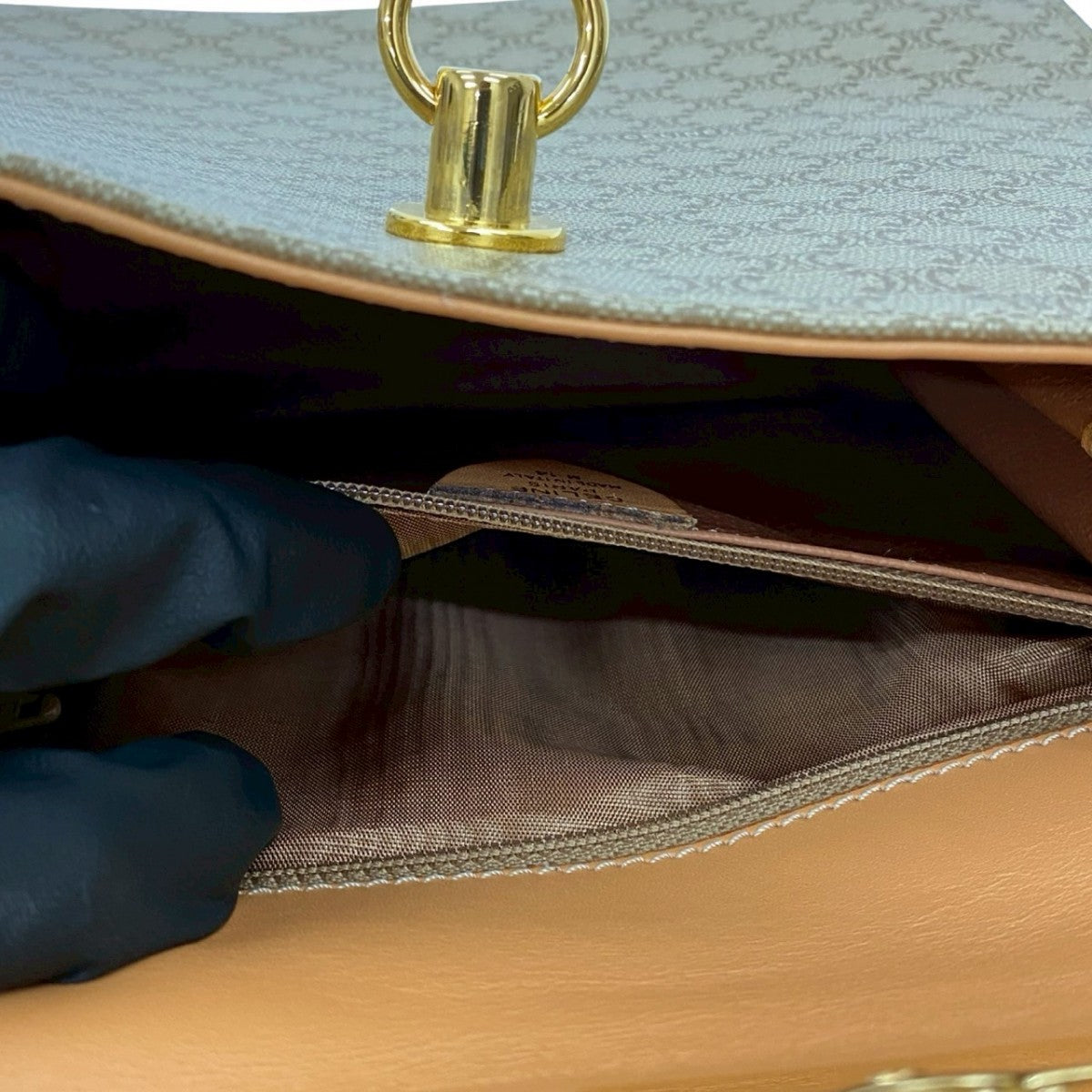 CELINE Shoulder Bag leather beige