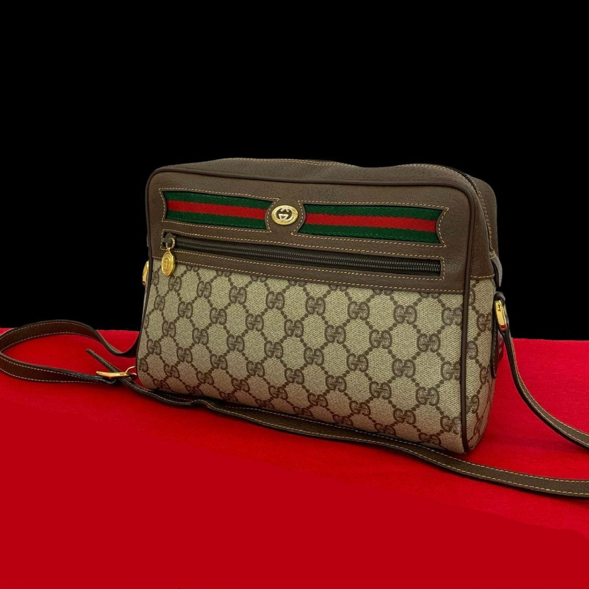 GUCCI Shoulder Bag leather Brown Sherry line
